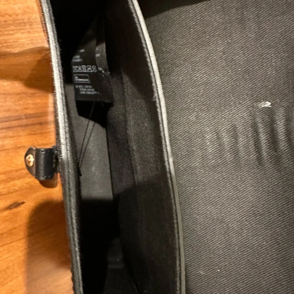 & Other Stories Black Leather and Suede Crossbody Bag with Gold Ring - Picture 6 of 6